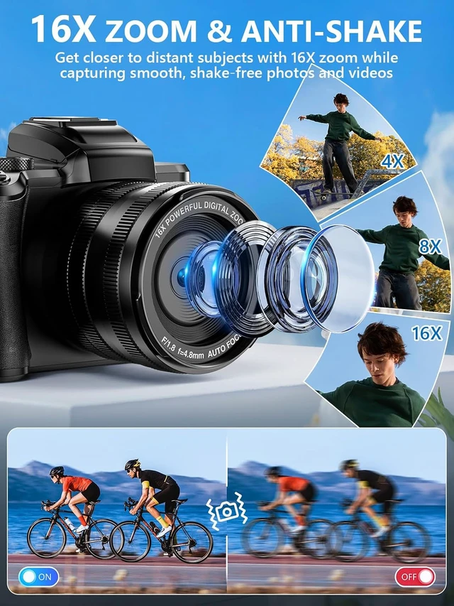 Alt view image 6 of 7 - 8K Digital Camera, 88MP WiFi Cameras for Photography with 3.2" Touchscreen