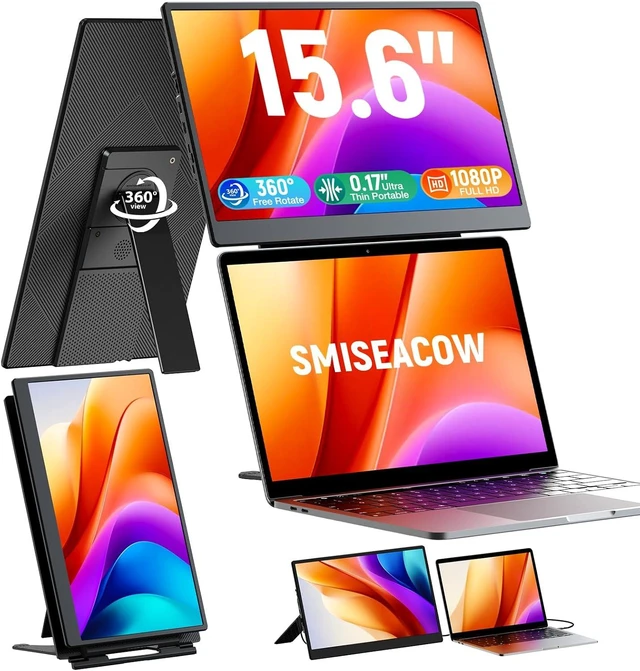 Main image of Laptop Screen Extender, 15.6" Fhd Portable Monitor With Dual Stands