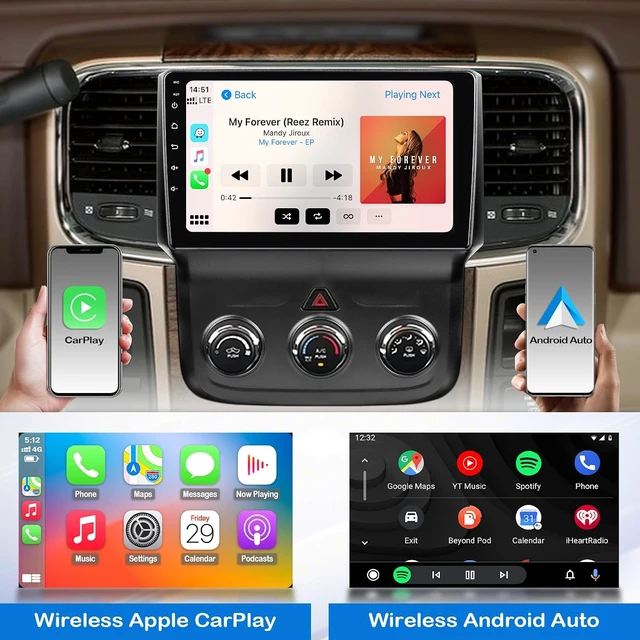 Alt view image 3 of 7 - Car Stereo for Dodge RAM 1500 2500 3500 2013-2018 Manual AC with CarPlay