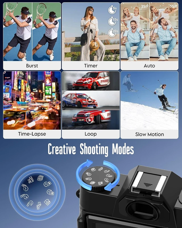 Alt view image 4 of 7 - 6K WiFi Flip Screen Digital Camera, Mic & Fill Light for Photography