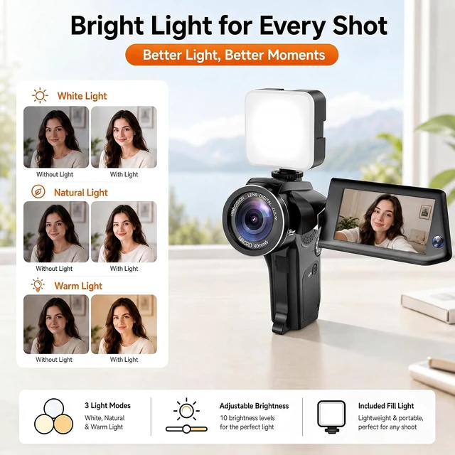 Alt view image 3 of 7 - Vlogging Camera with Picture-in-Picture, WiFi Flip Screen, 8K Creator Kit