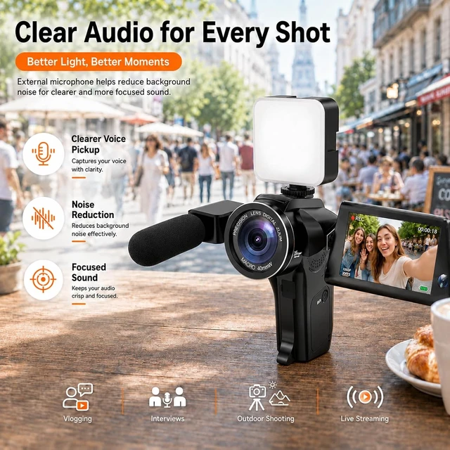 Alt view image 4 of 7 - Vlogging Camera with Picture-in-Picture, WiFi Flip Screen, 8K Creator Kit