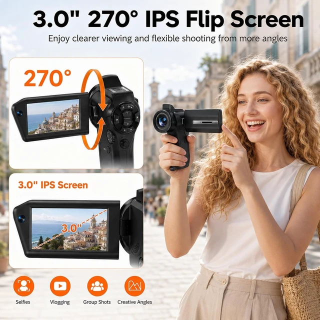 Alt view image 6 of 7 - Vlogging Camera with Picture-in-Picture, WiFi Flip Screen, 8K Creator Kit