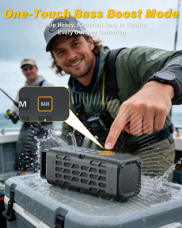 Alt view image 6 of 7 - Portable Bluetooth Speaker, Rugged Magnetic, Waterproof, Wireless