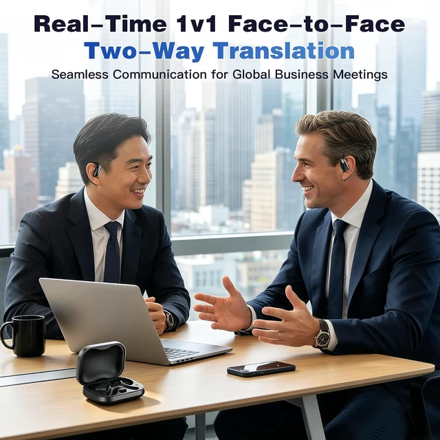 Alt view image 5 of 7 - AI Translation Earbuds for Global Calls & Video Meetings, Real-Time Bidirectional Voice Translation in 40+ Languages for Travel & Business, Built-in AI Voice Recorder for Transcription & Summaries