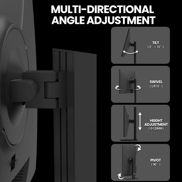 Alt view image 5 of 7 - 24.5" FHD 200Hz Vertical Monitor, Height/Pivot/Swivel/Tilt Adjustable