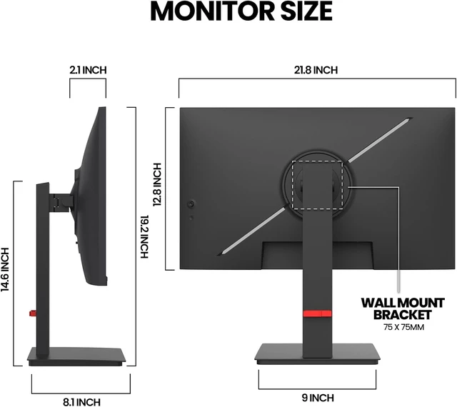 Alt view image 6 of 7 - 24.5" FHD 200Hz Vertical Monitor, Height/Pivot/Swivel/Tilt Adjustable