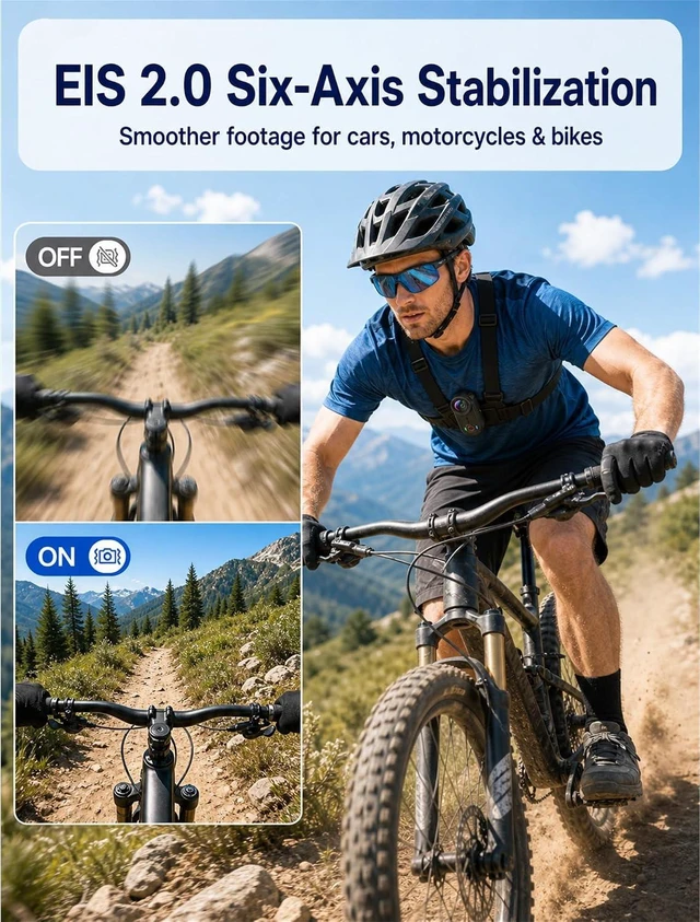 Alt view image 4 of 7 - 4K Waterproof Mini Action Camera, 64GB WiFi POV Video Wearable Body Camera