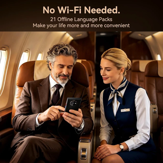 Alt view image 4 of 7 - Language Translator Device No Wifi Needed, High-end Upgraded Ai Translator, Offline Real-Time Voice Spainish Translation, Support 150 Languages, Recording&Photo Premium Translation Device for Business