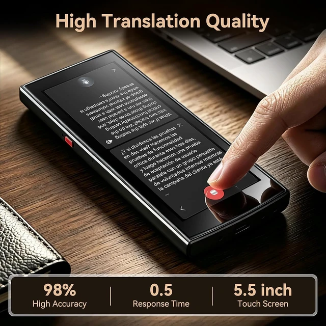 Alt view image 5 of 7 - Language Translator Device No Wifi Needed, High-end Upgraded Ai Translator, Offline Real-Time Voice Spainish Translation, Support 150 Languages, Recording&Photo Premium Translation Device for Business