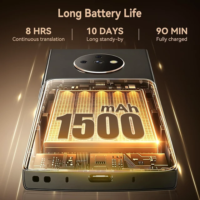 Alt view image 7 of 7 - Language Translator Device No Wifi Needed, High-end Upgraded Ai Translator, Offline Real-Time Voice Spainish Translation, Support 150 Languages, Recording&Photo Premium Translation Device for Business