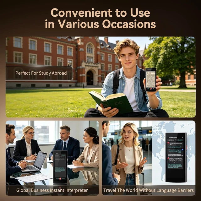 Alt view image 6 of 7 - Language Translator Device No Wifi Needed, High-end Upgraded Ai Translator, Offline Real-Time Voice Spainish Translation, Support 150 Languages, Recording&Photo Premium Translation Device for Business