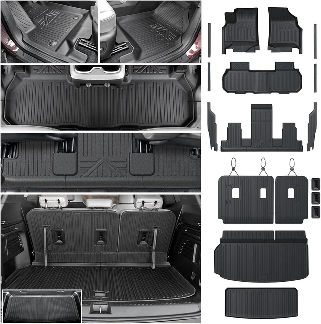 Main image of Floor Mats for Chevy Traverse & GMC Acadia 2024-2026 2027 7 Seats