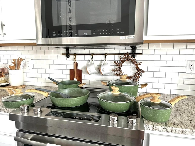 Alt view image 2 of 7 - Pots and Pans Set Non Stick, 12 Pcs Kitchen Cookware Sets