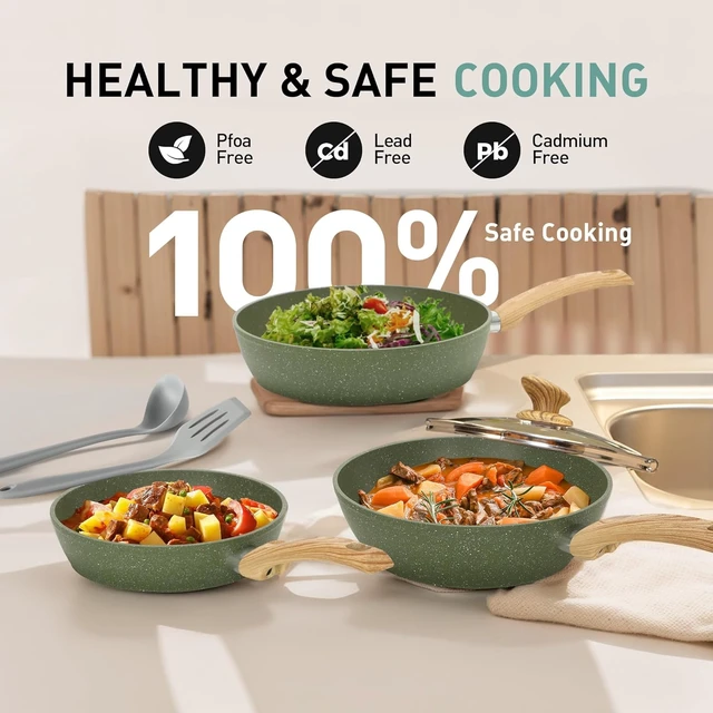 Alt view image 4 of 7 - Pots and Pans Set Non Stick, 12 Pcs Kitchen Cookware Sets
