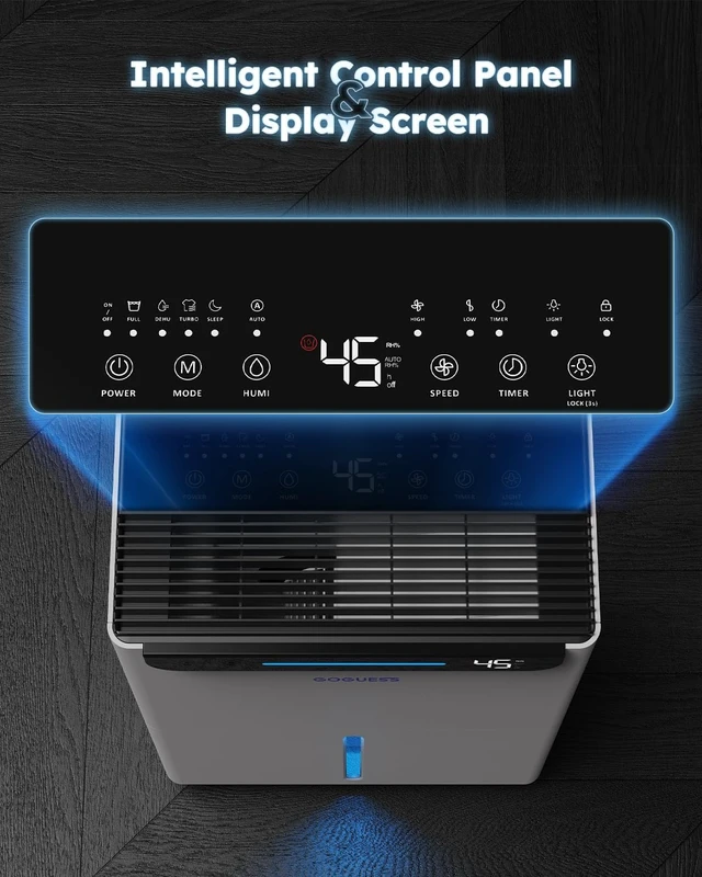 Alt view image 4 of 7 - 2500 Ft² Max 34 Pints Large Room Dehumidifier for Basement White
