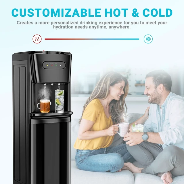 Alt view image 4 of 7 - Bottom Loading Water Cooler Dispenser, Matte Black