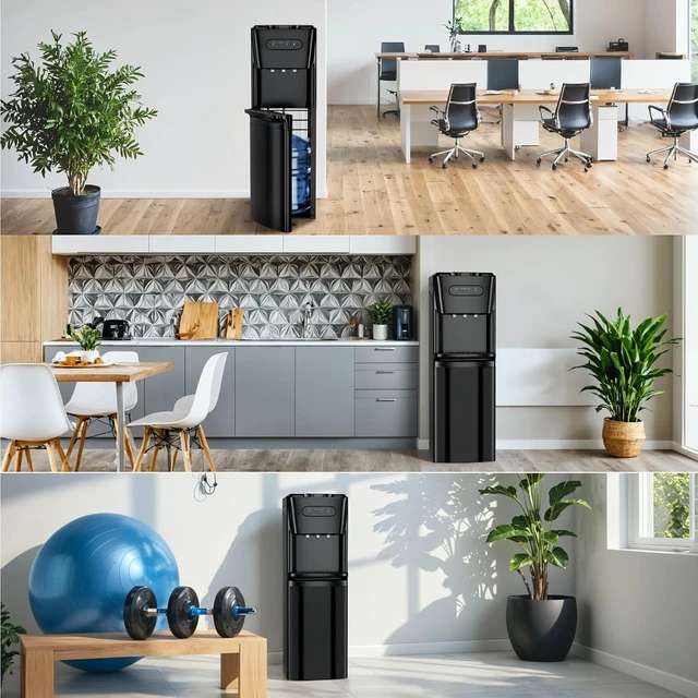Alt view image 6 of 7 - Bottom Loading Water Cooler Dispenser, Matte Black
