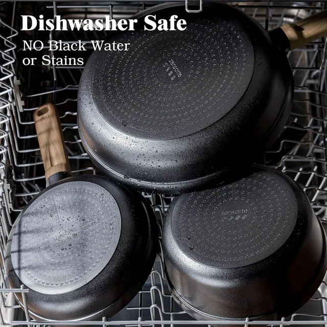 Alt view image 4 of 7 - 20Pcs Nonstick Pots and Pans Set, Black Titanium Cookware Set