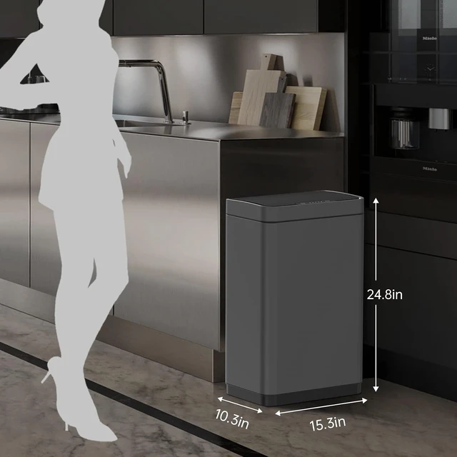 Alt view image 6 of 7 - 15 Gallon Touchless Motion Sensor Trash Can