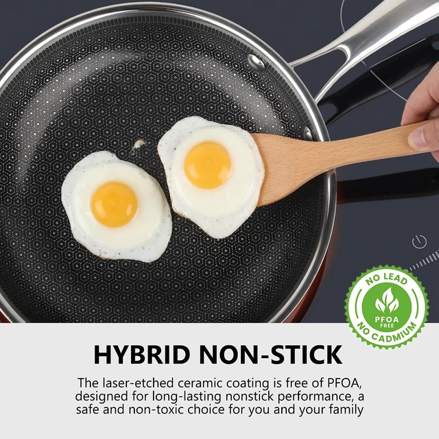Alt view image 2 of 7 - 12 Inch Non Stick Frying Pan with Lid, PFOA Free Ceramic-Coated