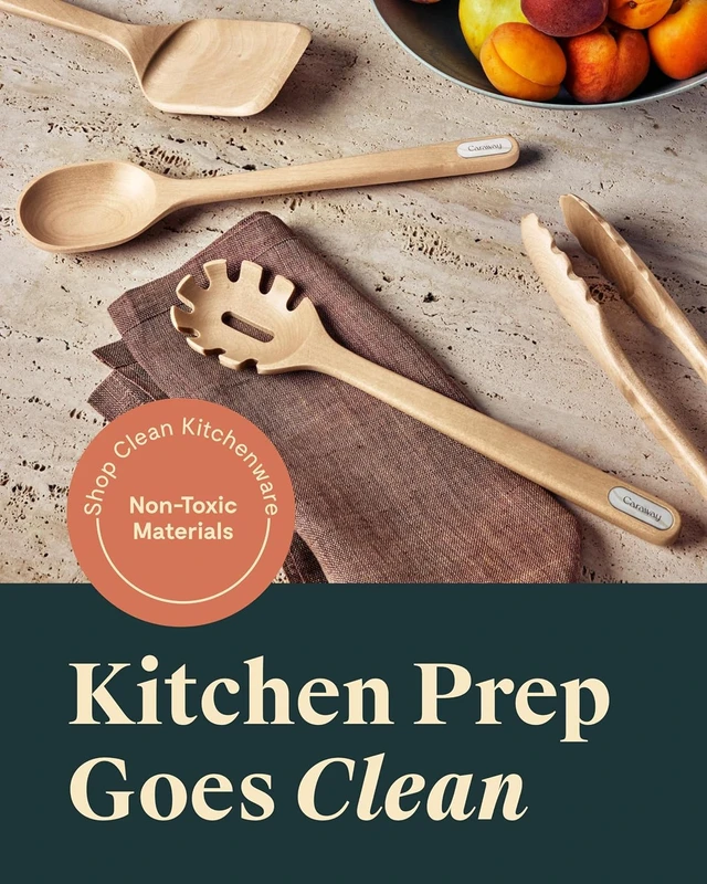 Alt view image 2 of 7 - 5-Piece Wooden Utensil Set, Cooking Utensil Set