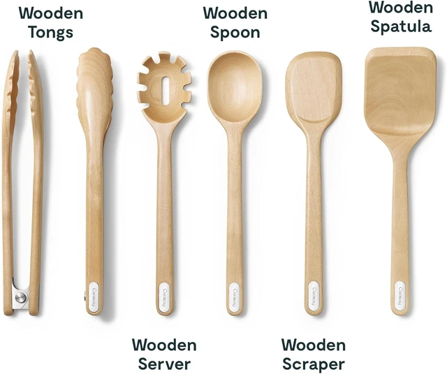 Alt view image 3 of 7 - 5-Piece Wooden Utensil Set, Cooking Utensil Set