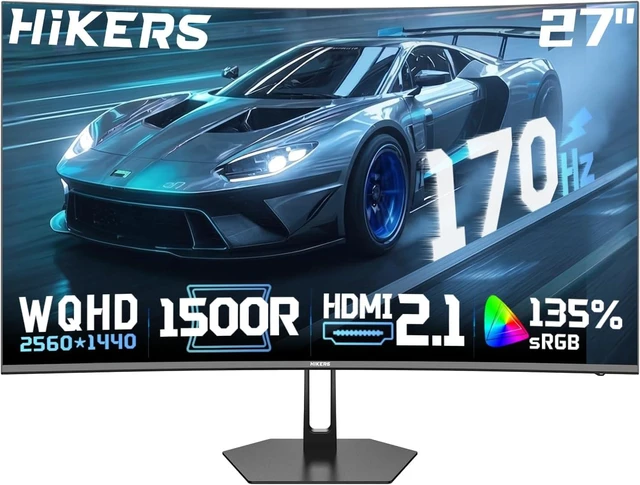 Main image of 27 Inch Curved Monitor 170Hz 144Hz, 2K 1440P Computer Gaming Monitor