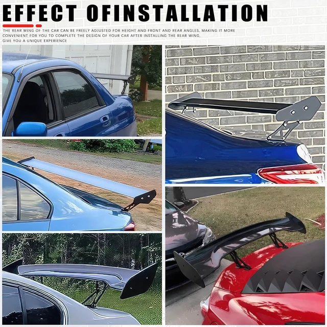 Alt view image 6 of 7 - 47 Inch GT Rear Spoiler for Car, Carbon Fiber GT Style Truck Wing Spoiler Compatible with Chevy Corvette Camaro Nissan Lexus Ford Mustang Hyundai Elantra Honda Civic Nissan Toyota Mazda