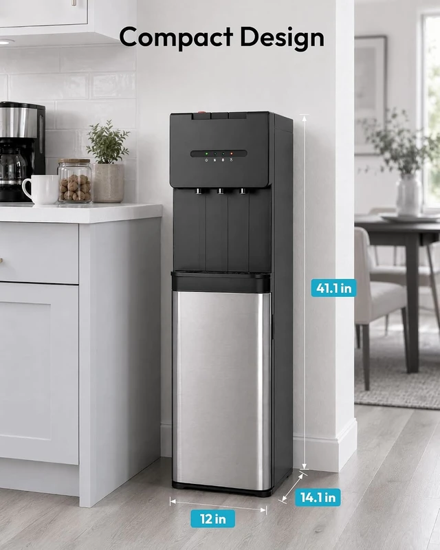 Alt view image 2 of 7 - Bottom Loading Water Dispenser, 3 Temperatures, 3 or 5 Gal Bottles