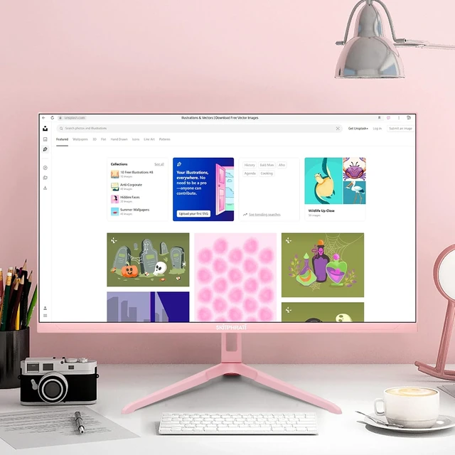 Alt view image 2 of 7 - Pink 24 inch Gaming Monitor 200Hz Refresh Rate FHD 1080p Resolution Fast IPS Panel 1ms GTG Response Time Adaptive Sync Built-in Speakers Pink Monitor