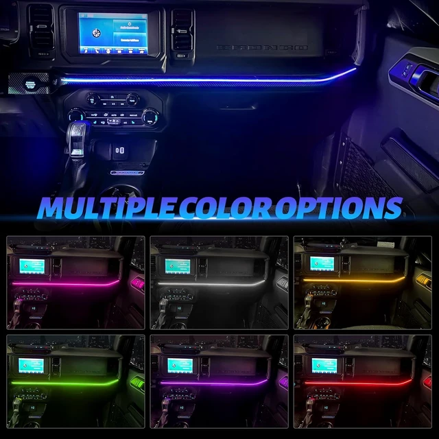 Alt view image 3 of 7 - Car Interior Atmosphere Light 7 Colors LED Strip Lights for Ford Bronco