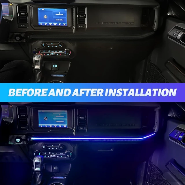 Alt view image 4 of 7 - Car Interior Atmosphere Light 7 Colors LED Strip Lights for Ford Bronco