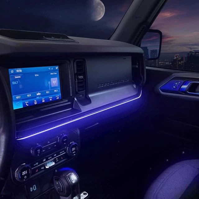 Alt view image 6 of 7 - Car Interior Atmosphere Light 7 Colors LED Strip Lights for Ford Bronco