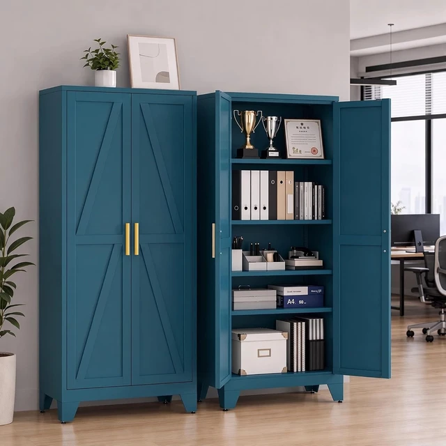 Alt view image 6 of 7 - 71" H Metal Kitchen Storage Cabinet, Farmhouse Food Pantry Cabinet