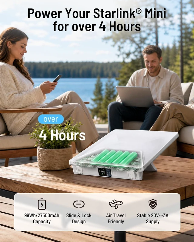Alt view image 2 of 7 - Starlink Mini Battery Pack(99Wh/27500mAh), Up to 5 Hours Runtime