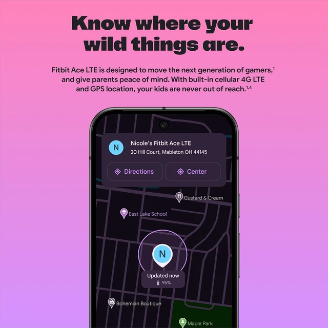 Alt view image 5 of 7 - Fitbit Ace LTE - Kids Smartwatch with Call, Message, GPS, and Activity-Based Games, Ace Pass Data Plan Required - Mild - Strange Arcade