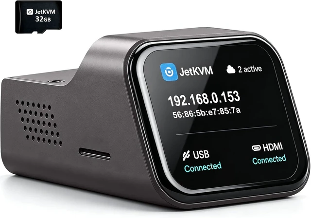 Main image of JetKVM IP KVM, Jet KVM Over IP, Open Source IPKVM, Network KVM for Any PC