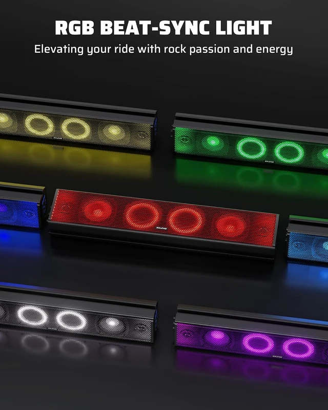 Alt view image 3 of 7 - 25 Inch 6-Speaker UTV Sound Bar with Bluetooth, RGB, IP66 Waterproof