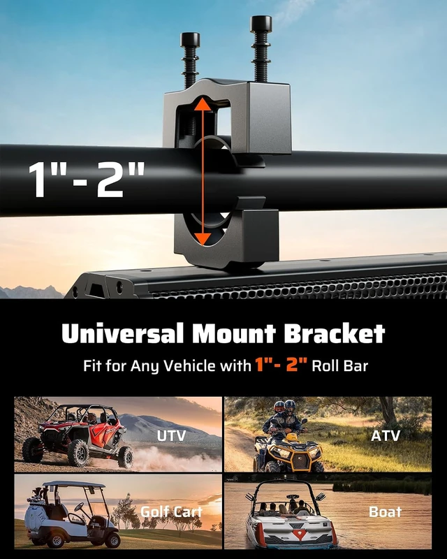 Alt view image 5 of 7 - 25 Inch 6-Speaker UTV Sound Bar with Bluetooth, RGB, IP66 Waterproof
