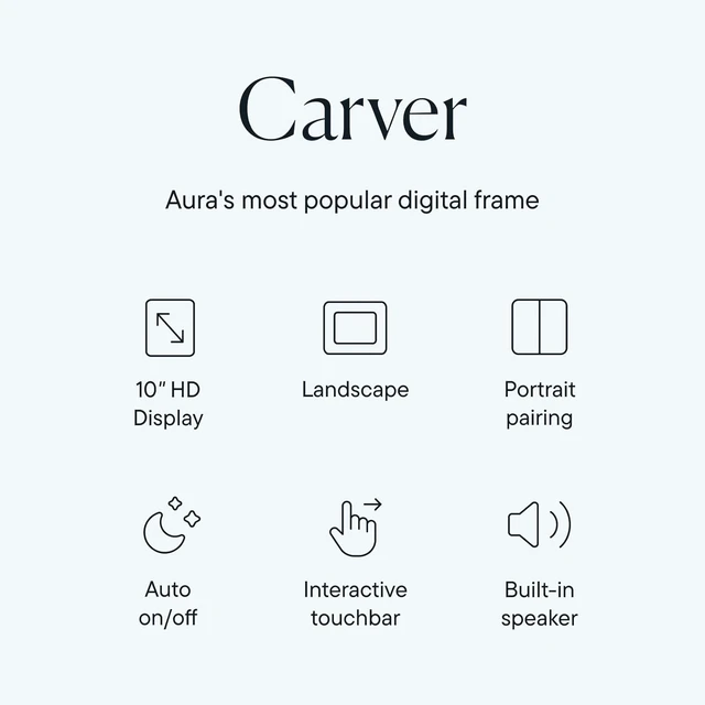 Alt view image 2 of 7 - Digital HD Picture Frame, Best Frame for Gifting, (10" - Carver Black)