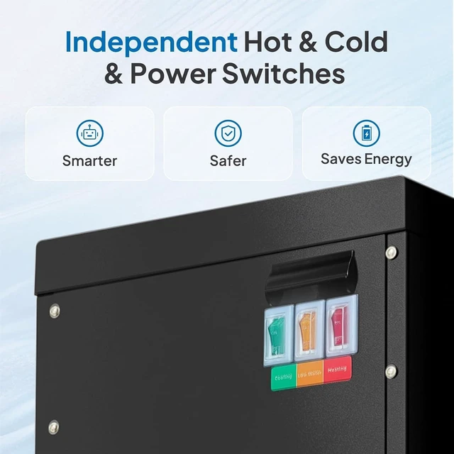 Alt view image 5 of 7 - Bottom-Load Water Cooler Dispenser, 3 Temperature Settings 3L Cold Tank, Child Lock, No Lift Easy Loading, Compression Refrigeration, Fits 3 or 5 Gallon Bottles for Home & Office, ETL Listed