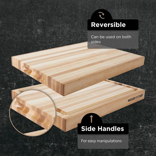 Alt view image 4 of 7 - 24" x 18" Classic Maple Reversible Cutting Board w/Juice Groove