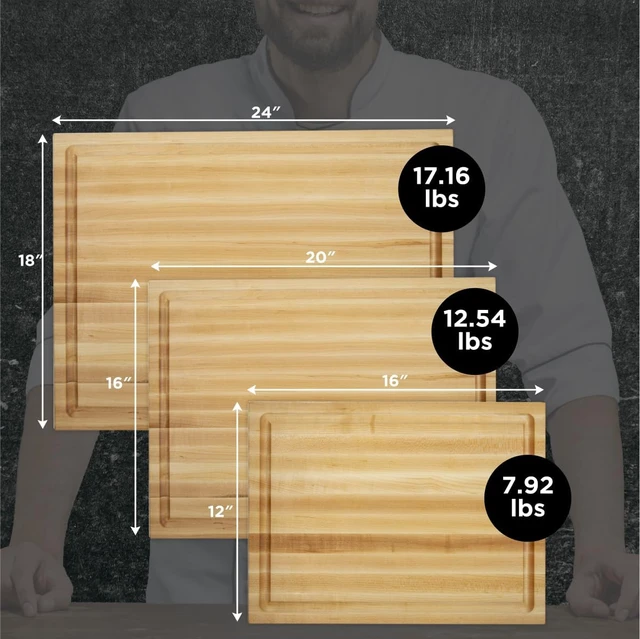 Alt view image 6 of 7 - 24" x 18" Classic Maple Reversible Cutting Board w/Juice Groove