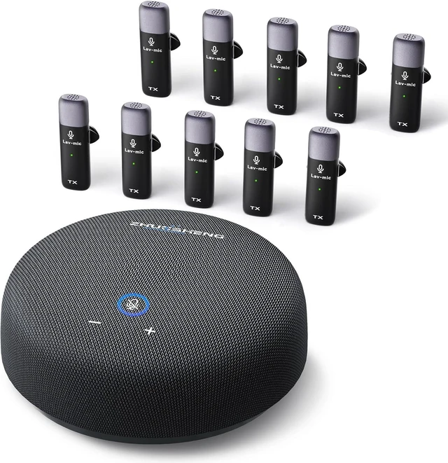 Main image of CS02 Conference Speaker and Microphone, 10 Wireless Mics 360 Degree Pickup