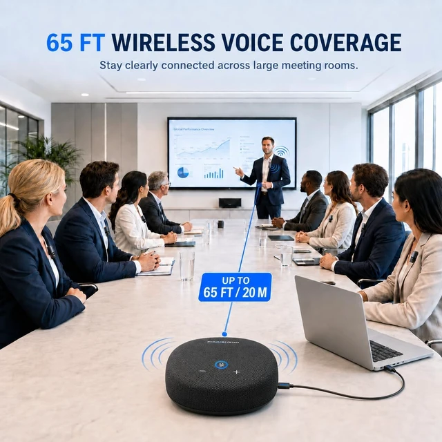 Alt view image 2 of 7 - CS02 Conference Speaker and Microphone, 10 Wireless Mics 360 Degree Pickup