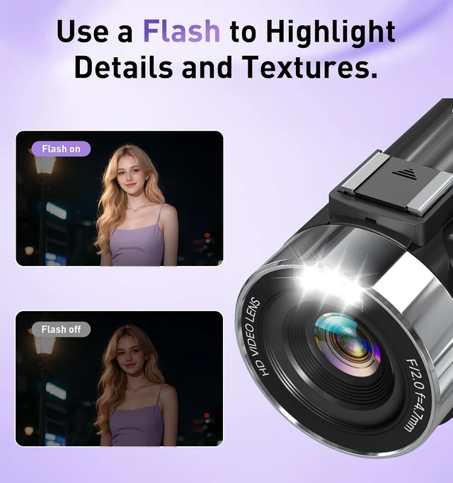 Alt view image 7 of 7 - 8K Video Camera Camcorder, 80MP AutoFocus WiFi Vlogging Camera for YouTube
