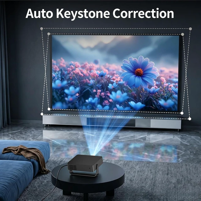 Alt view image 6 of 7 - Projector with WiFi and Bluetooth,Officially Google TV & Native 1080PAuto Keystone Portable Projector for Ceiling/Home Theater/Bedroom