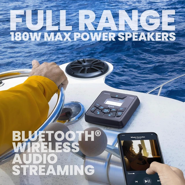 Alt view image 3 of 7 - MCKGB450B.6 Marine Boat Stereo, 6.5 Inch Speakers (Pair)