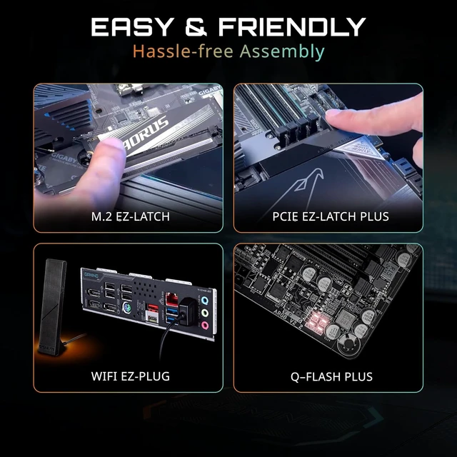 Alt view image 5 of 7 - B850 Eagle WIFI6E AM5 ATX Motherboard, Support Ryzen 9000/8000/7000 Series, DDR5, 8+2+2 Power Phase, 3X M.2, PCIe 5.0, USB-C, WIFI6E, GbE LAN, EZ-Latch, 5-Year Warranty